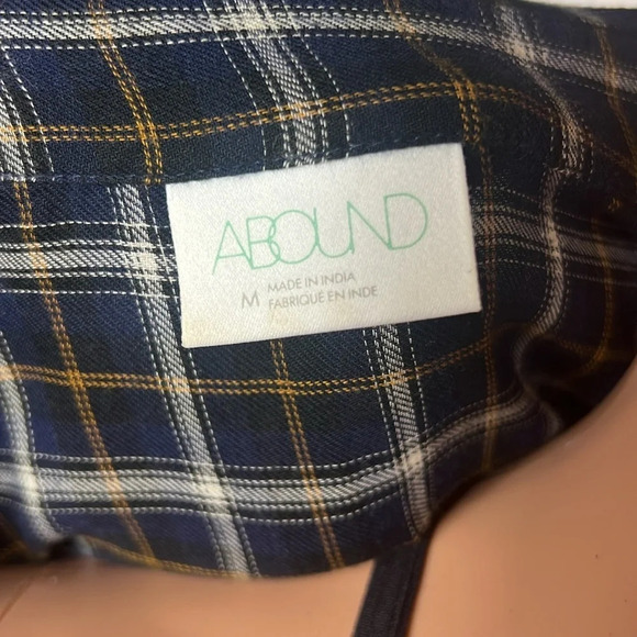 Abound Flannel Button Down Plaid Size M with Ruffles Long Sleeve - Picture 7 of 9